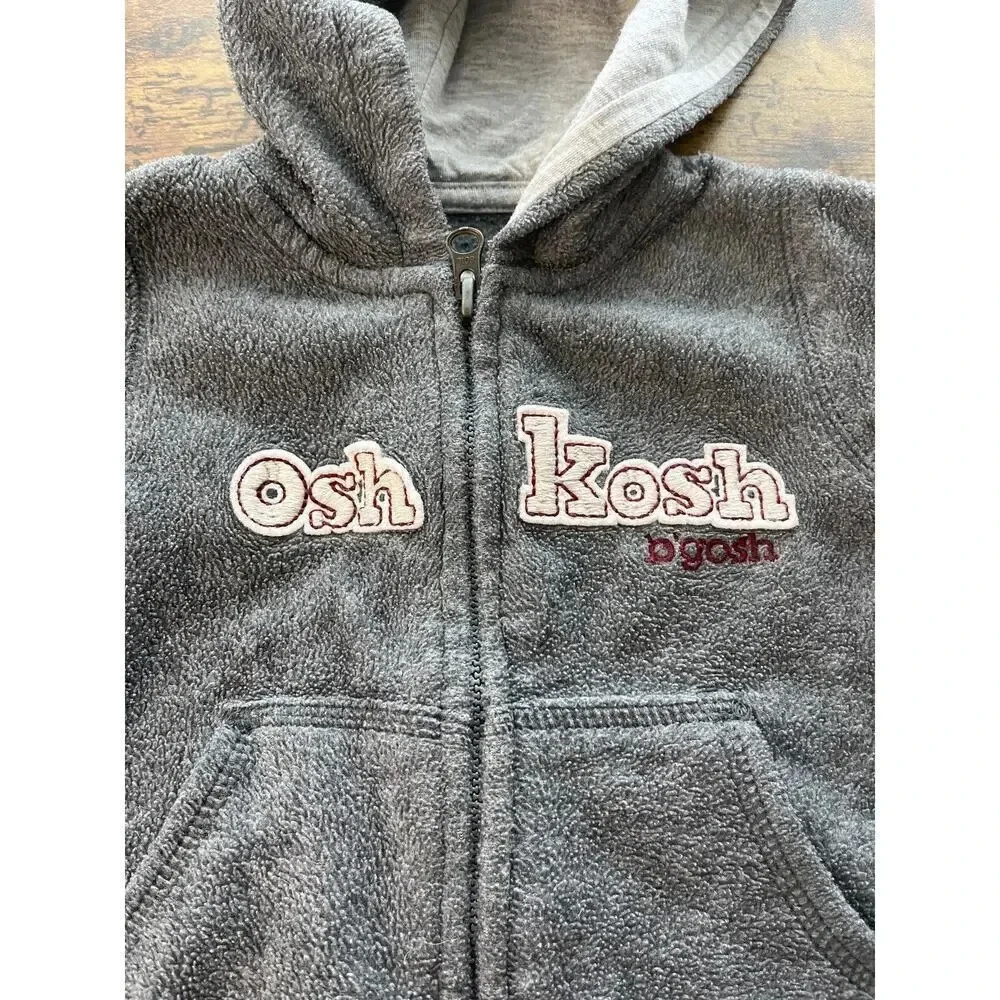 Osh Kosh Unisex Gray 9month One-Pieces with Hoodie Zipper Outfit